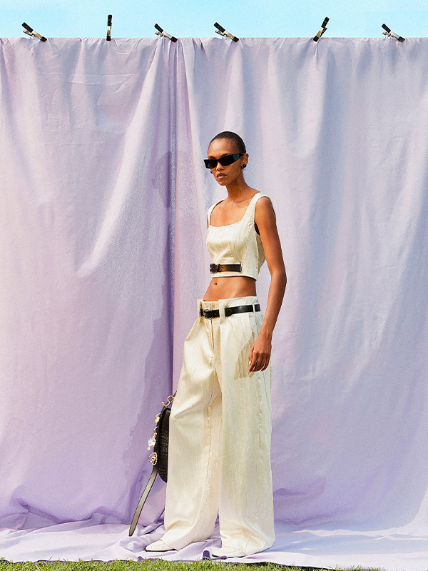 ダン&ロン Long wool skirt with belt, black | Sportmax